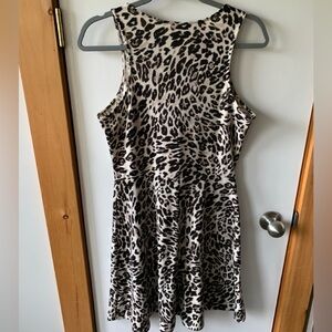 H&M animal print fit and flare dress size medium
